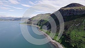 The Scottish Holy Isle with Mountainous and Coastal Landscape