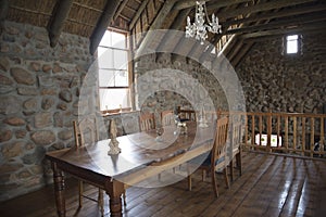 Scottish interior of old dry-stone house