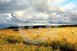 Scottish landscape with dramatic sky