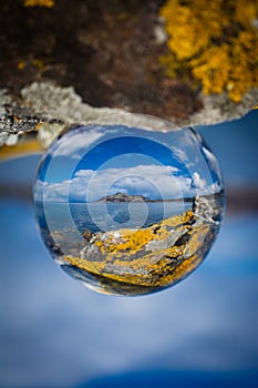 Scottish landscape seen in crystal ball