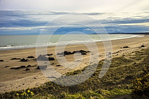 Scottish landscape. St Cyrus Beach, Montrose, Aberdeenshire, Scotland, UK