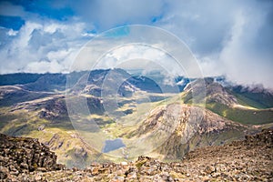 Scottish mountains landscape - view from the top of Blaven - Isle of Skye