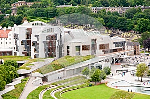 The Scottish Parliament Building in Hollyrood, Edinburgh, Scotland. photo