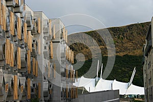 Scottish Parliament, Dynamic Earth and The Crags
