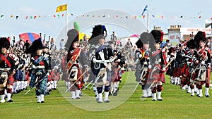 Scottish Pipes parade at Nairn Highland Games