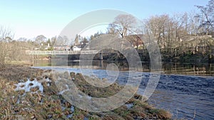 Scottish River, Water of Ken, flowing through Dalry in Winter, Galloway, Scotland
