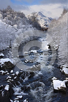 Escocés un rio en el invierno 