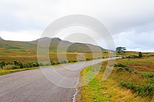 Scottish road trough countryside