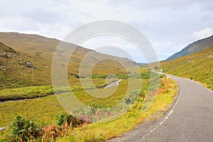 Scottish road trough countryside