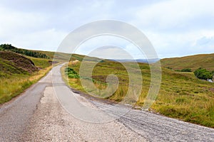 Scottish road trough countryside