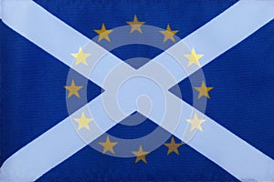 Scottish saltire and European union flag