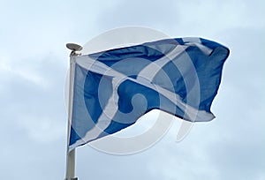 Scottish Saltire Flag In Motion