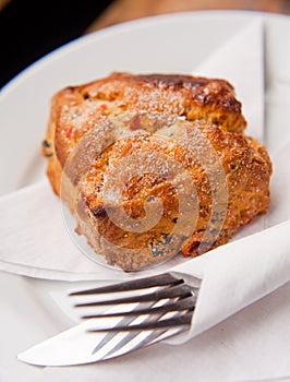 Scottish scone with raisins