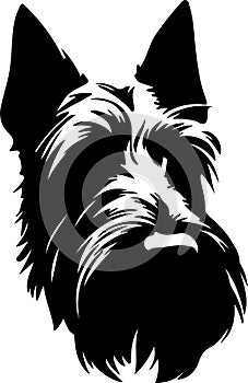 Scottish Terrier Black Silhouette Generative Ai