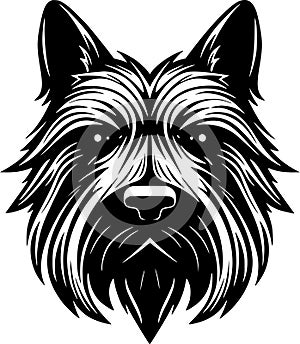 Scottish terrier - black and white isolated icon - vector illustration