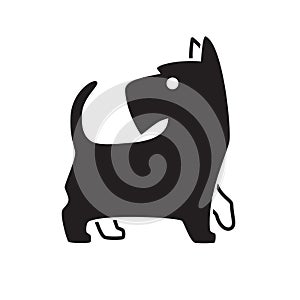 Scottish terrier vector icon, dog silhouette logo design.
