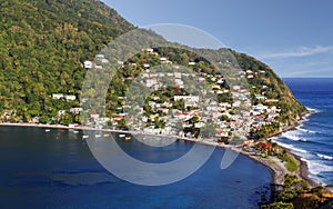 Scotts Head fishing village in Dominica, Caribbean Islands photo