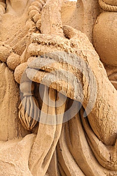 Scoured-hand of the sand sculpture