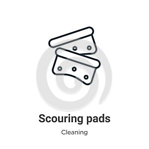 Scouring pads outline vector icon. Thin line black scouring pads icon, flat vector simple element illustration from editable