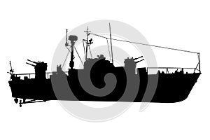 Scout-battleship black silhouette photo