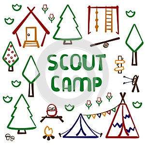 Scout forest camp card