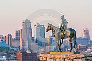 The Scout overlooking downtown Kansas City