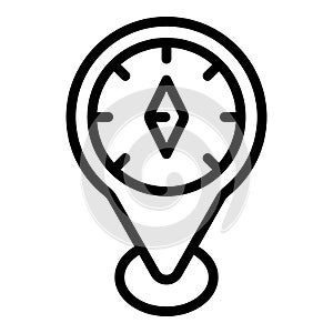 Scouting compass icon, outline style