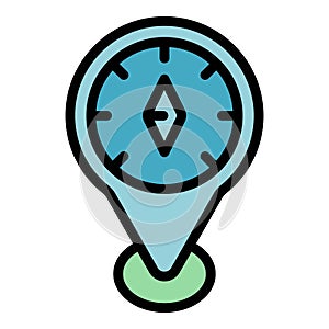 Scouting compass icon vector flat