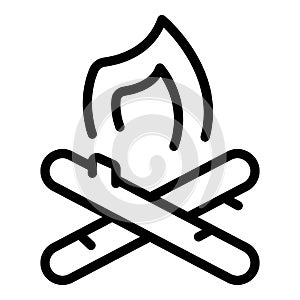 Scouting fire icon, outline style