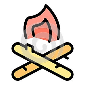 Scouting fire icon vector flat