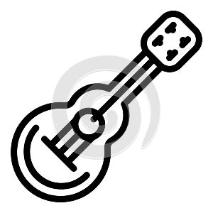 Scouting guitar icon, outline style
