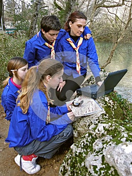 Scouts with laptop