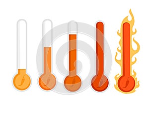 Scoville pepper heat scale low to extra spicy hot flat vector illustration on white background photo