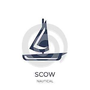 scow icon. Trendy flat vector scow icon on white background from