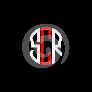 SCR letter logo abstract creative design.