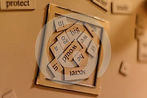 Scrabble on a fridge photo