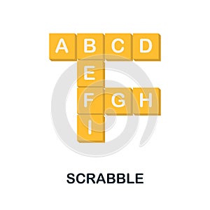 Scrabble icon. Flat sign element from table games collection. Creative Scrabble icon for web design, templates