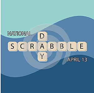 Scrabble Icon Vector, National Scrabble Day Design Concept, perfect for social media post templates, posters, greeting cards, bann