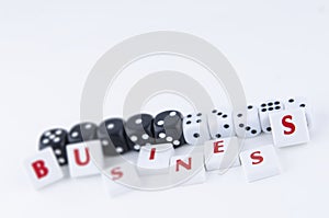 Scrabbled pieces forming the word business