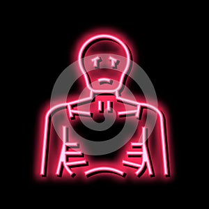 scraggy human neon glow icon illustration photo