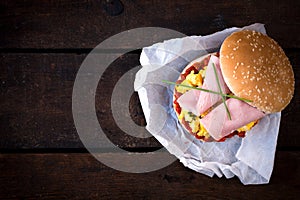 Scrambled egg sandwich