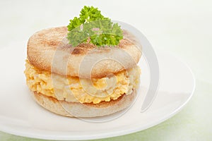 Scrambled Egg and Toasted English Muffin Sandwich