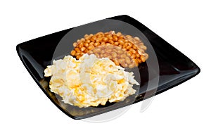 Scrambled eggs and baked beans