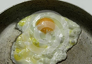 Scrambled eggs in a large skillet