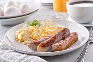 Scrambled Eggs and Breakfast Sausage