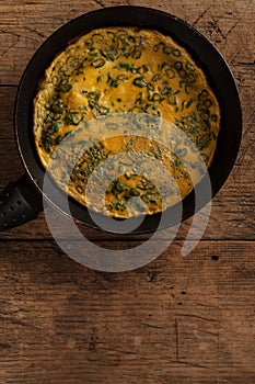 Scrambled eggs in a pan