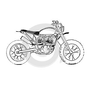 Scrambler style motorcycle sketch photo