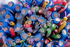 Scrap of copper electric cable wire