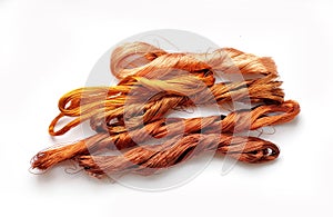 Scrap copper wire isolated on white background