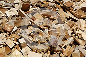Scrap heap of wooden planks